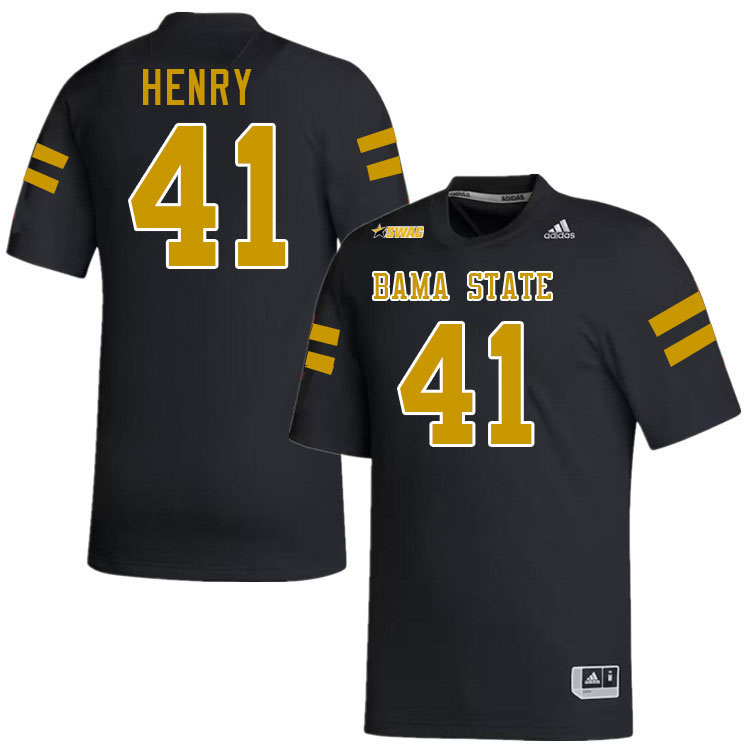 Alabama State Hornets #41 Za'lien Henry College Football Jerseys Stitched Sale-Black